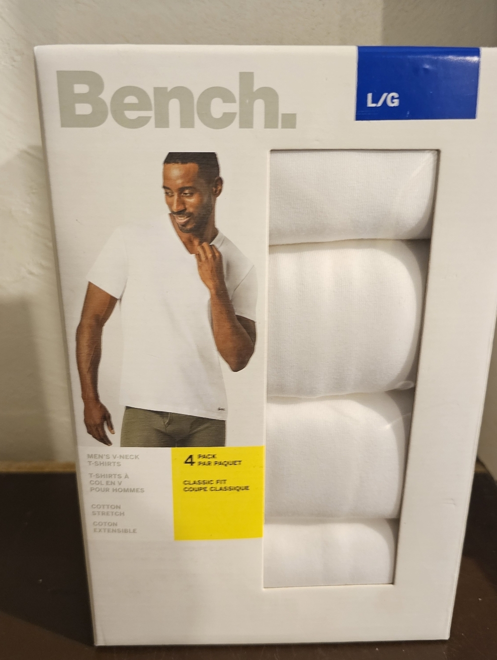 Bench Men’s White V-Neck 4-Pack Shirt Set